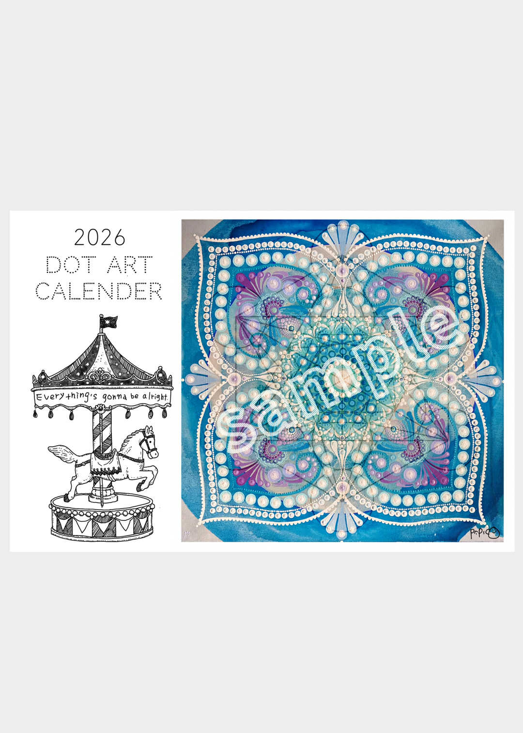 卓上版「ドットアートカレンダー2026」